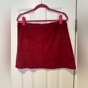Lulu’s Red Suede Mini Skirt
